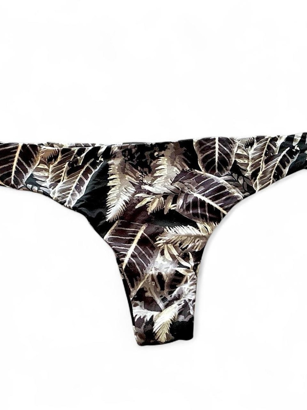 LIMITED EDITION-MAI underwear Women's Black Tropical Leaf Bikini Bottom